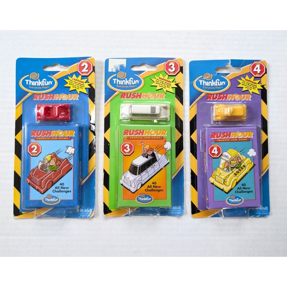 Vintage Rush Hour Traffic Jam Game Expansion Card Packs 2 3 4 Thinkfun